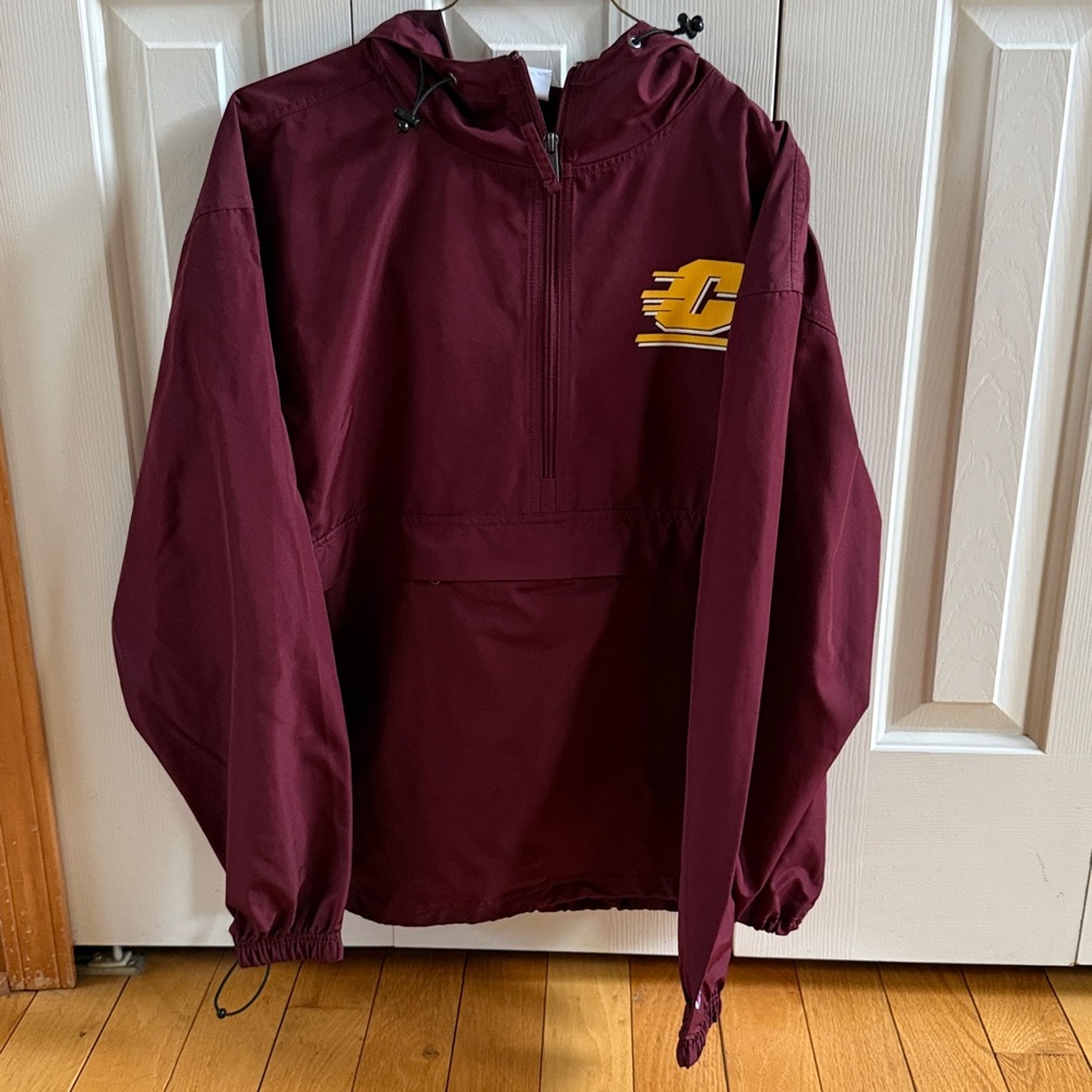 Central Michigan Champion Burgundy Hooded Lightweight Jacket